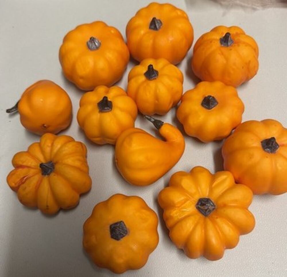 12 Pc Fall Foam Pumpkins And Gourds Small New